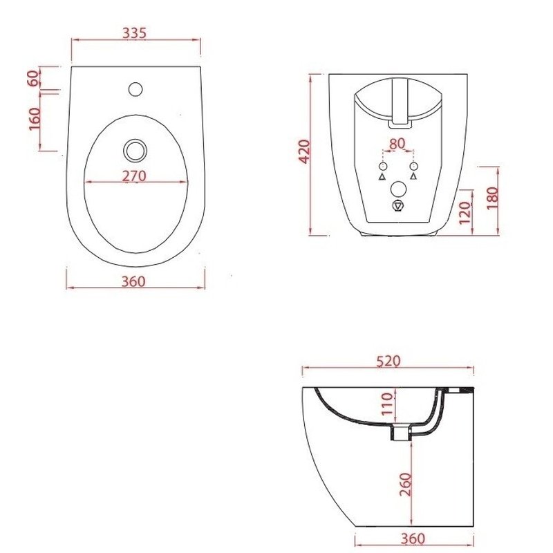 Биде, Artceram, File 2.0, напольный, шгв 360*520*420, цвет-Gloss White