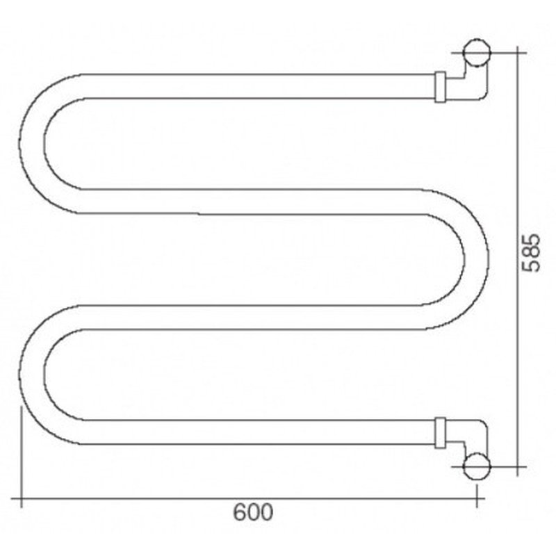 Полотенцесушитель, , Vento, 400, шгв 600*125*632, цвет-золото Margaroli 400GO