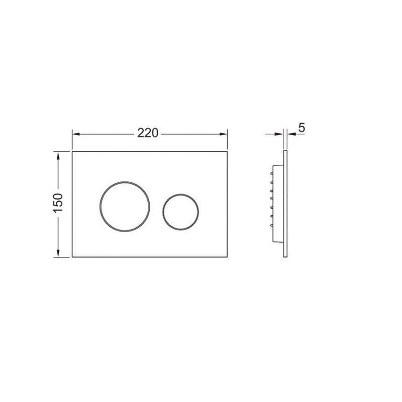 Клавиша смыва, TECE, TECEloop 2.0, для унитаза, шгв 220*5*150, цвет-черный глянцевый