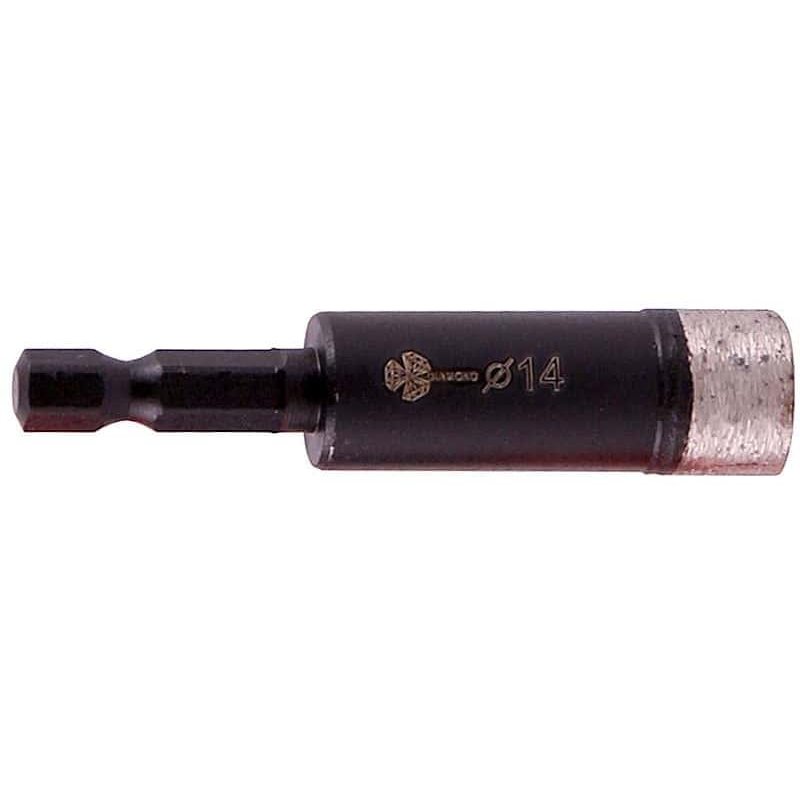 Коронка алмазная по керамограниту 14 мм Серебряная пайка Trio-Diamond GCB756