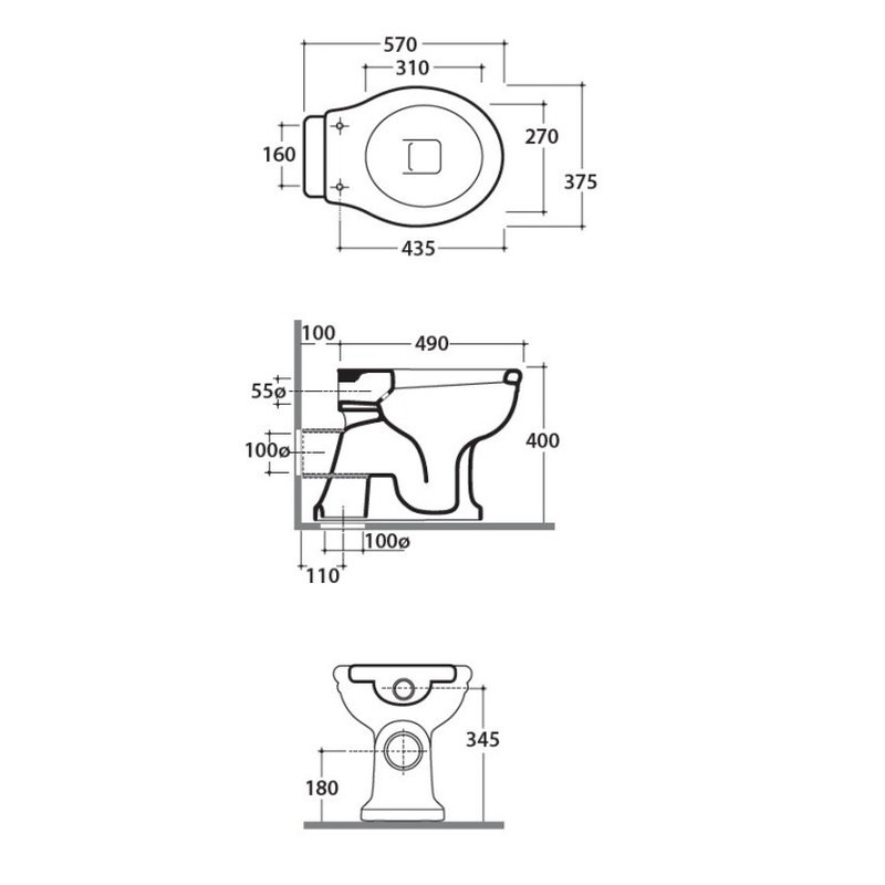 Унитаз, Globo, Paestum, напольный, шгв 375*570*400, CERASLIDE, BATAFORM, цвет-белый
