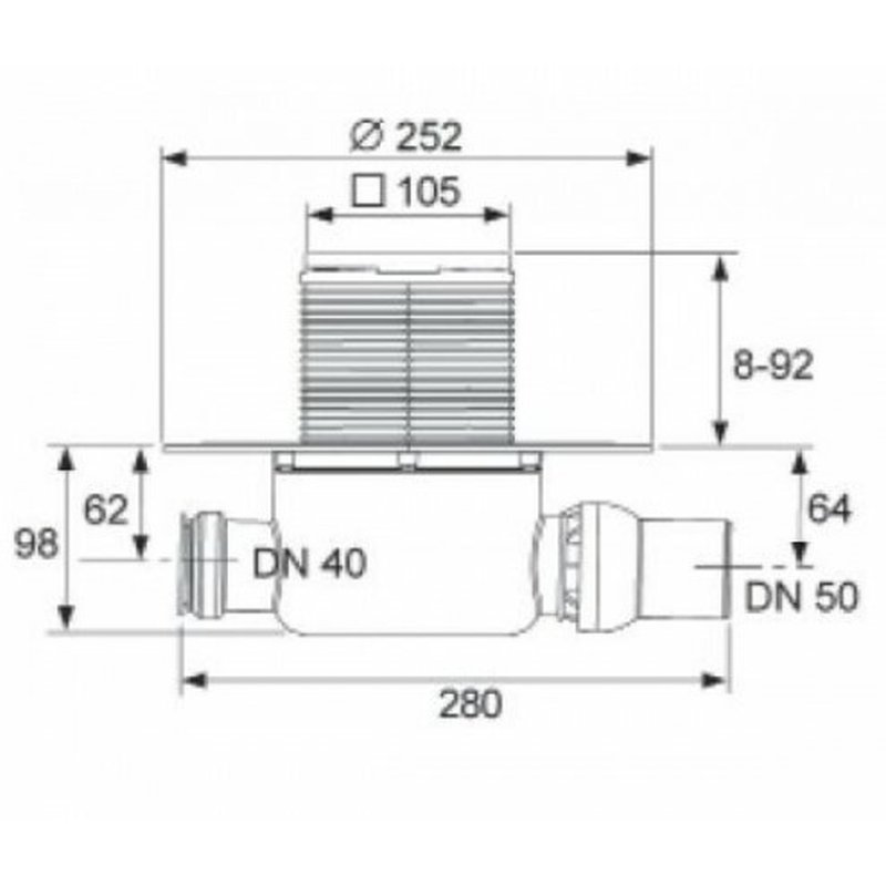 Трап, TECE, Drainpoint S120, шд 252*280, нержавеющая полированная сталь
