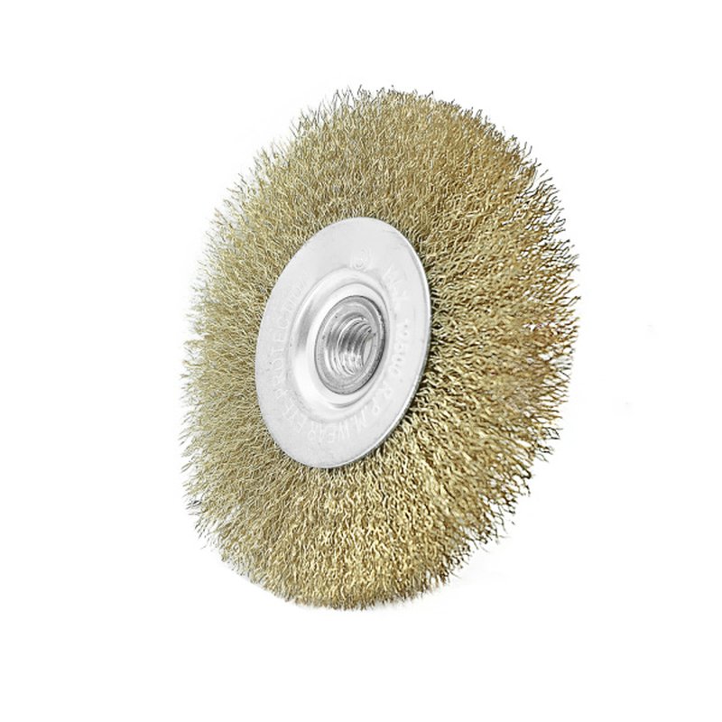 Щетка-крацовка Плоская 125мм/M14, латунированная витая проволока, Pobedit Pobedit 2125412