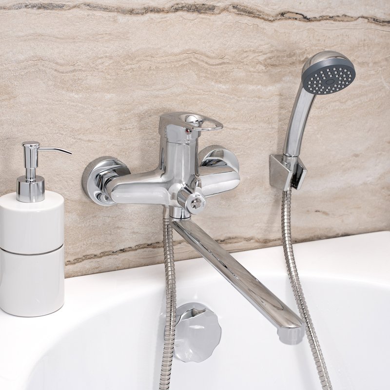 Смеситель для ванны с душем РМС SL55-006E однорычажный Хром