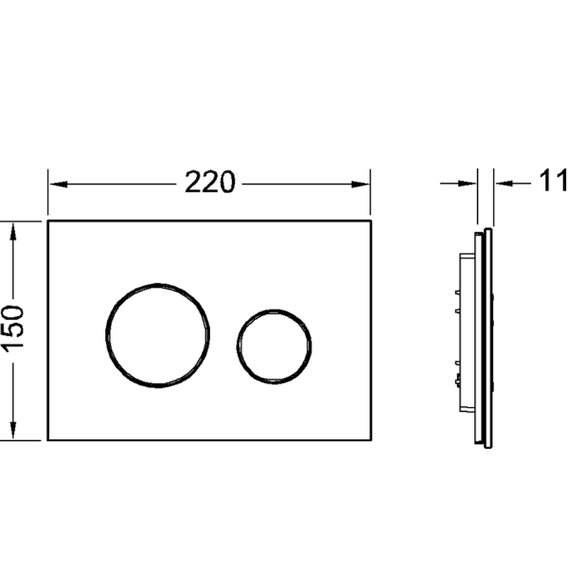 Клавиша смыва, TECE, TECEloop, назначение-для унитаза, шгв 220*11*150, цвет-черный