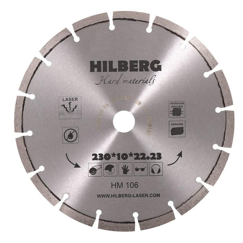Диск алмазный отрезной 230*22,23 Hilberg Hard Materials Лазер Hilberg HM106