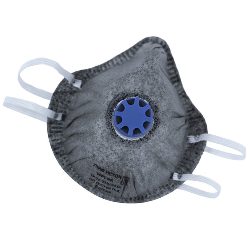 Респиратор, формованный, с клапаном, угольный фильтр, FFP1, (4 ПДК)  Россия 7010114