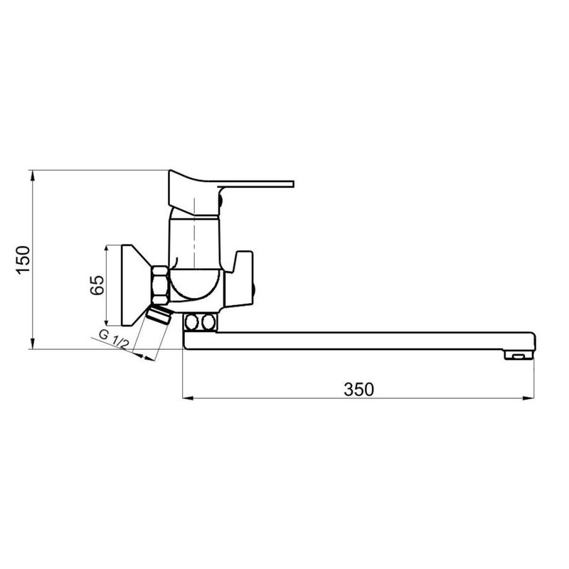 Смеситель  для ванны с душем РМС SL137-006E глянцевый Хром