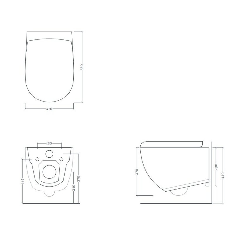 Унитаз, Artceram File 2.0 подвесной шгв 370*520*370 Saniglaze цвет-черный матовый FLV0061700