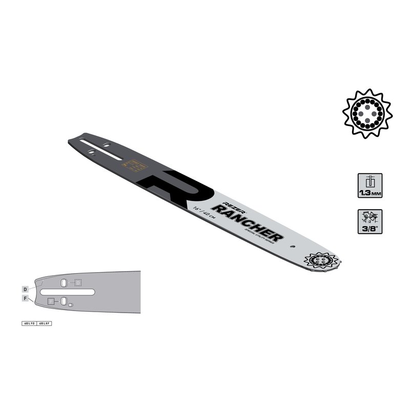 Шина сварная (16", 3/8", 1.3 мм) Rezer Rancher 403 L 9 D 04.001.00008