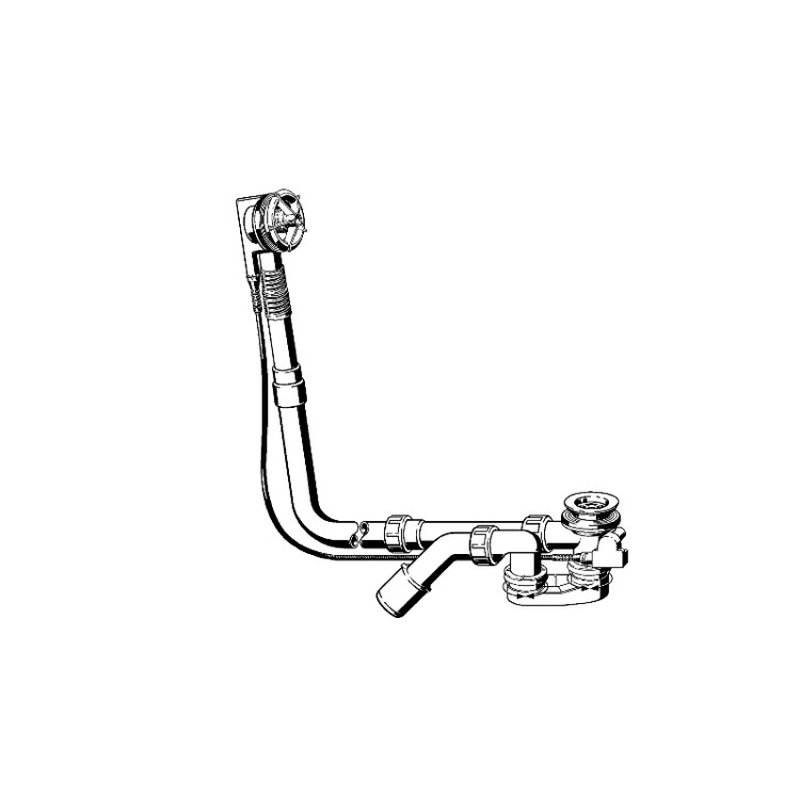 Слив-перелив, Viega, Multiplex, для нестандартных ванн, без накладок, цвет-белый/хром