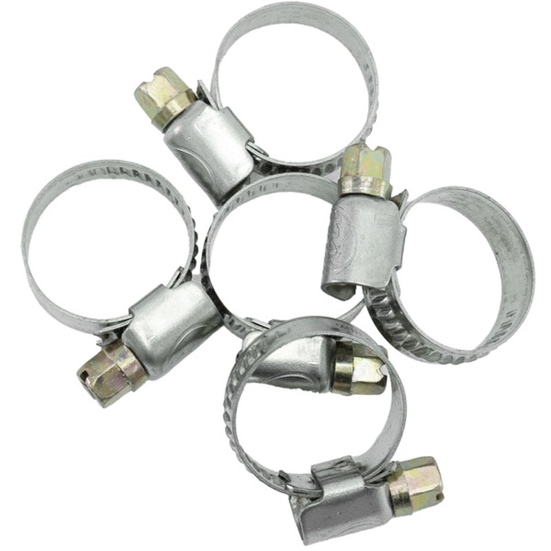 Хомуты червячные накатные, нержавеющая сталь, 5 шт./уп., 12мм-22мм Политех Инструмент Инструмент 3203112