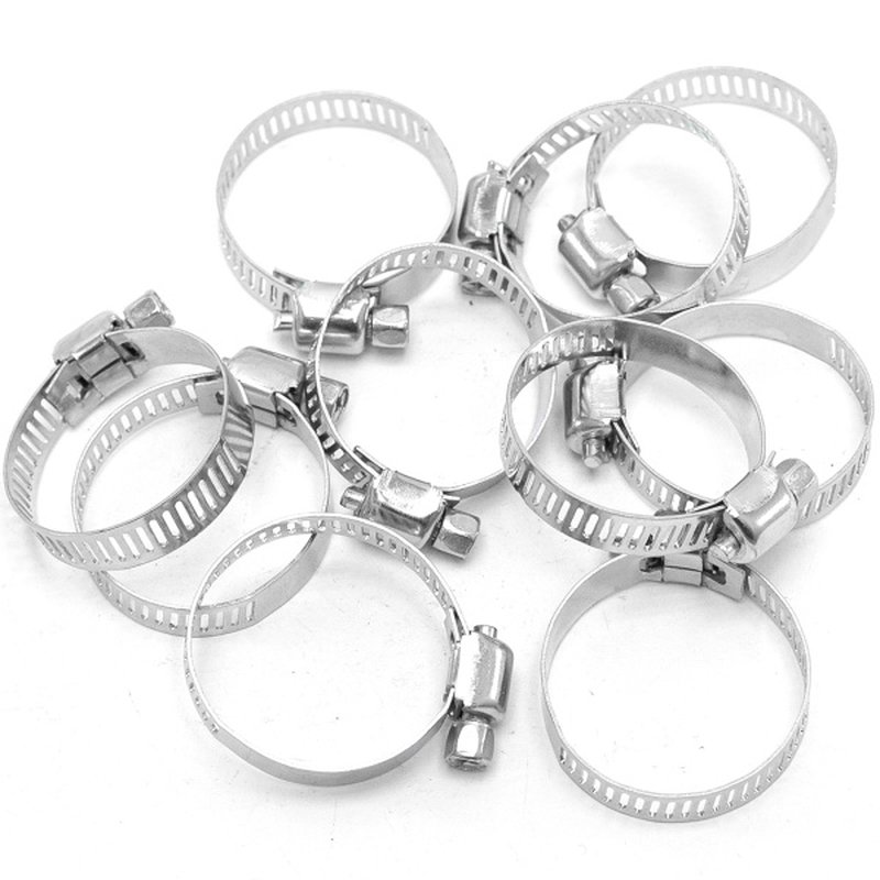 Хомуты червячные просечные, оцинкованные, 10 шт./уп., 20мм-32мм Ekotools 3202220