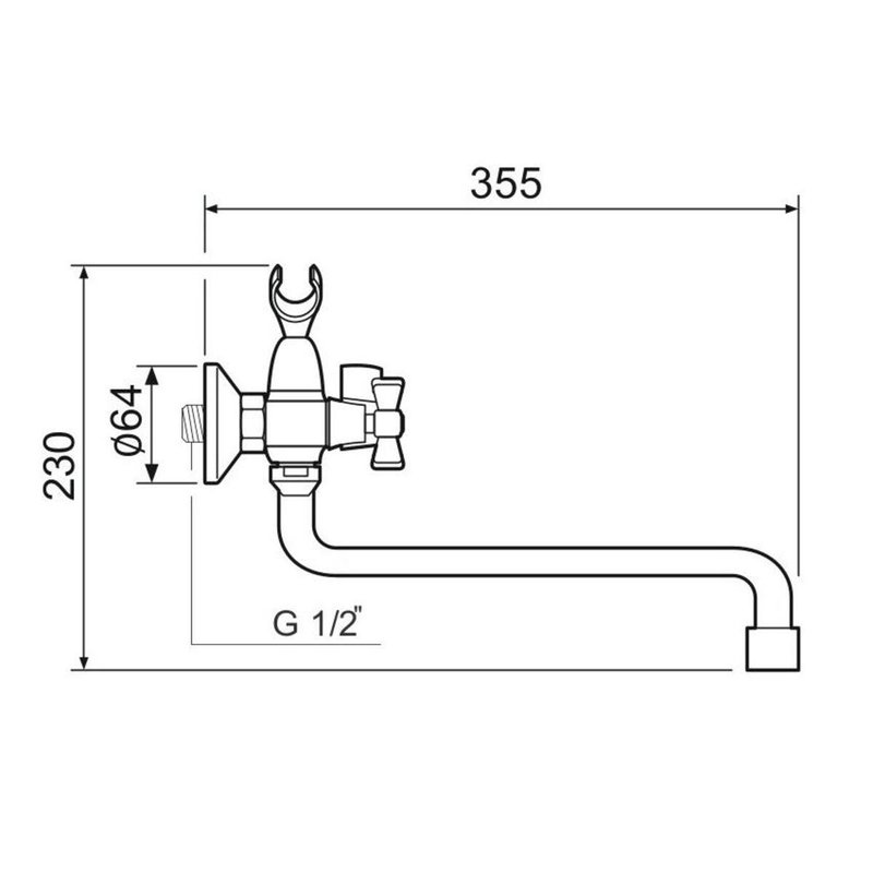 Смеситель для ванны с душем РМС SL118-140 универсальный Хром