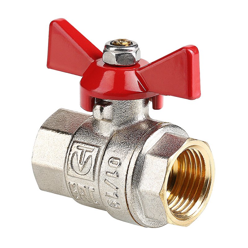 VT.217.N.04 Кран шар. BASE, рукоятка бабочка 1/2" вн.-вн.