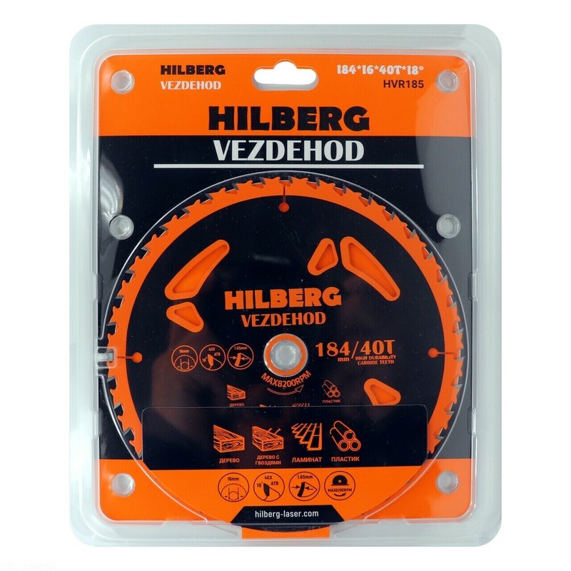 Пильный диск Hilberg Vezdehod Reverse 184 мм 16/40T (HVR185)