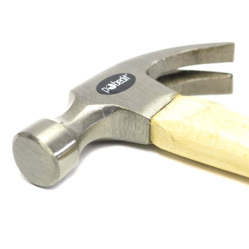 Молоток-гвоздодер 450 г, деревянная рукоятка, Pobedit Pobedit 2533145