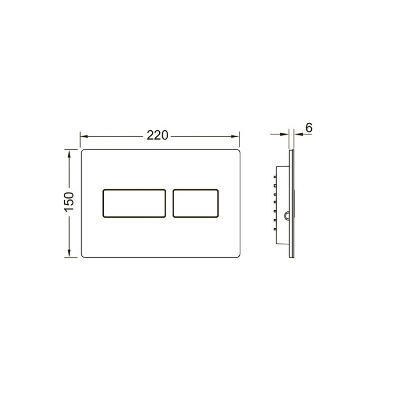 Клавиша смыва, TECE, TECEsolid, для унитаза, шгв 220*6*150, цвет-чёрный матовый
