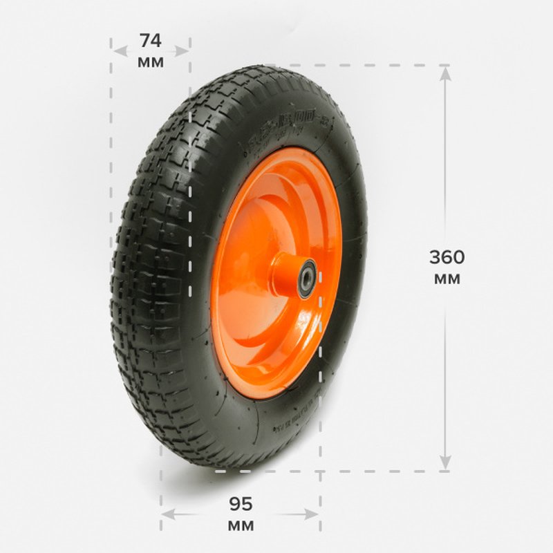 Колесо для тачки 1-колёсной (3.25/3.00-8) втулка 12 mm - запасное Polyagro 8050099