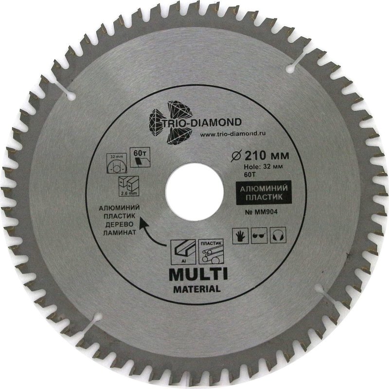 Диск пильный по мультиматериалам 210*32/30*60Т Trio-Diamond MM904