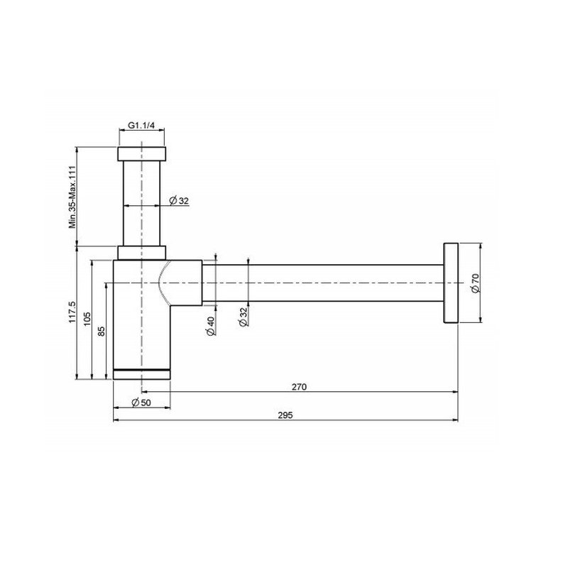 Сифон, , Spillo Up, цвет-хром Fima Carlo Frattini F406CR