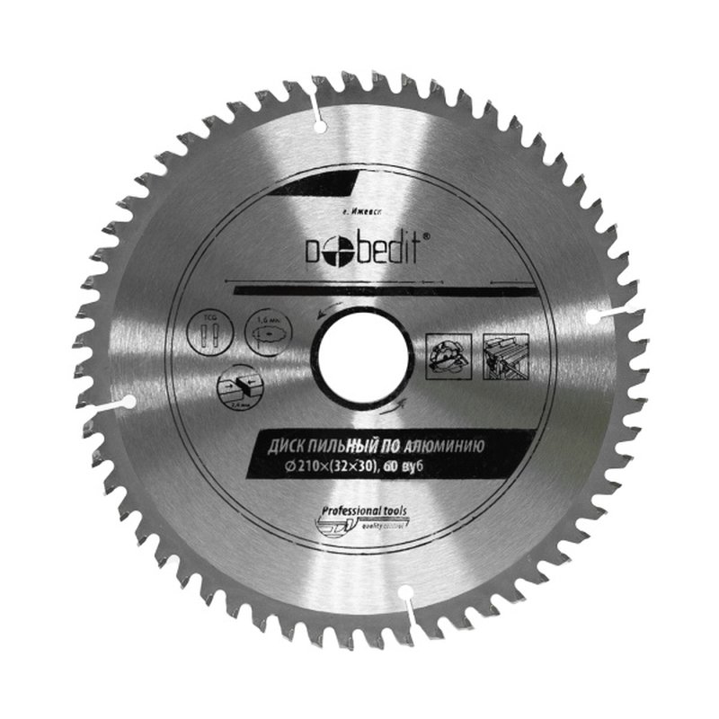 Диск пильный по алюминию 210x(32/30)x60 зуб Pobedit Pobedit 5372210