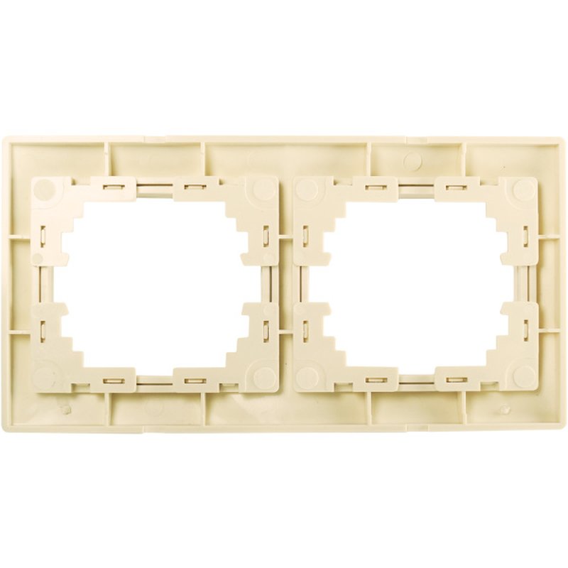 Рамка для розеток/выключателей 2 гнезда С/У. бежевый Jilion 9533105