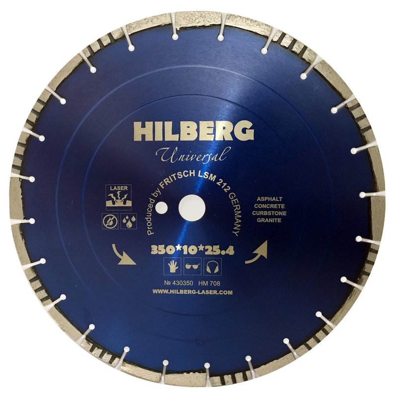 Диск алмазный отрезной 350*25,4*12 Hilberg Universal Hilberg HM708
