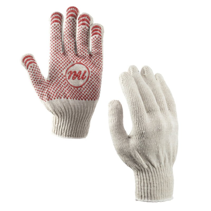 Перчатки рабочие х/б ПВХ точка Стандарт Россия 7002235