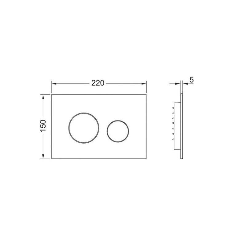 Клавиша смыва, TECE, TECEloop 2.0, для унитаза, шгв 220*5*150, цвет-хром глянцевый