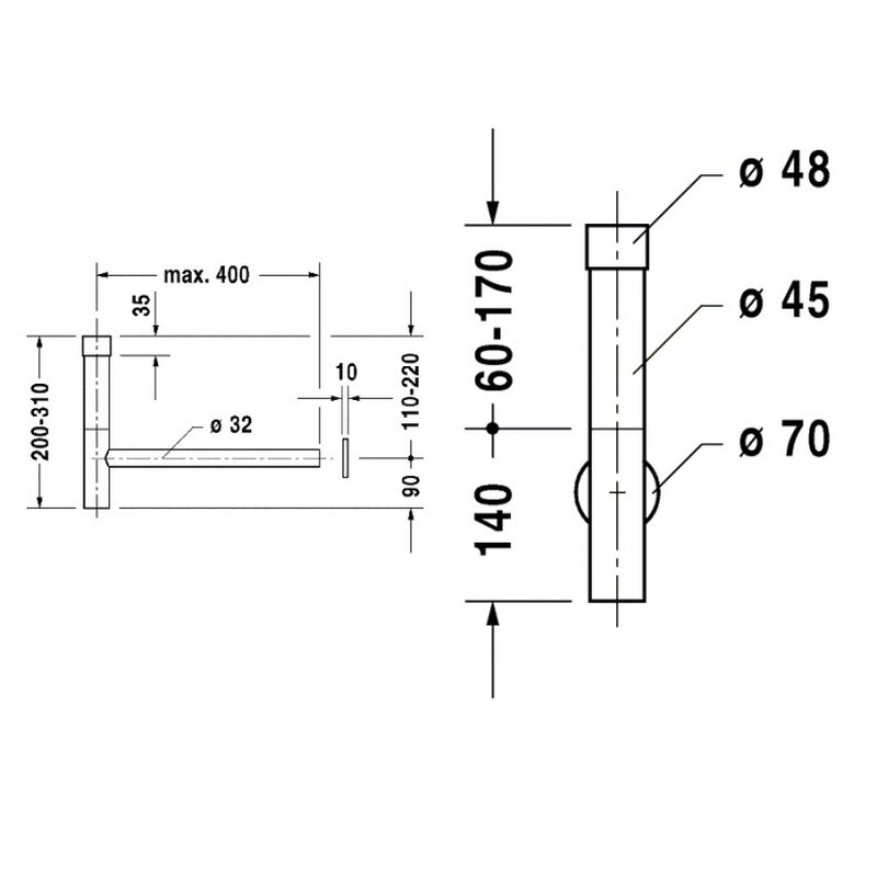 Сифон, Duravit, для раковины, бутылочный, цвет-хром