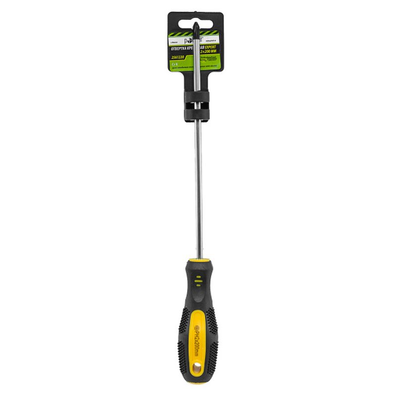Отвертка крестовая Expert, Cr-V, PH 2 × 200 мм. Pobedit 2561220
