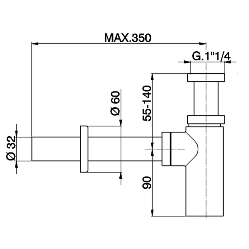 Сифон, , Complemente, для раковины, цвет-золото Cisal ZA00404224