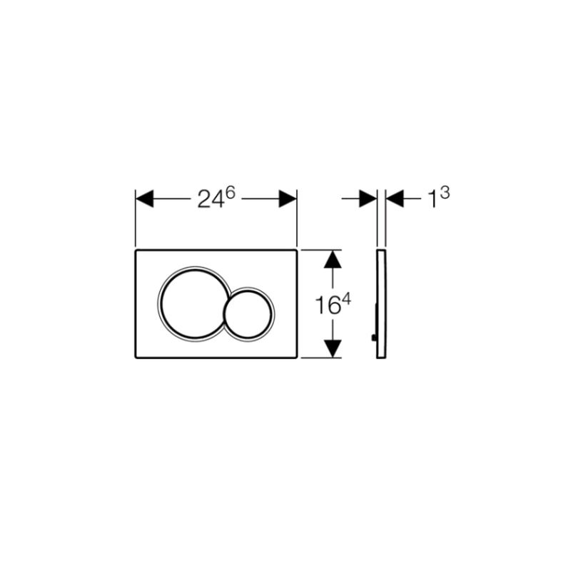 Клавиша смыва для унитаза, , Sigma 01, шгв 246*13*164, цвет-чёрный Geberit 115.770.DW.5