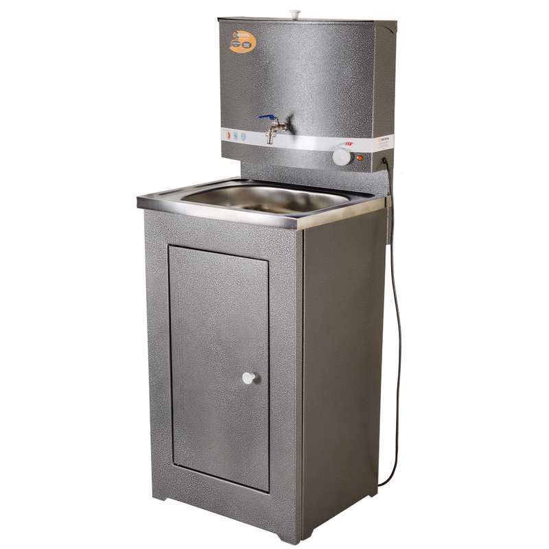 Умывальник дачный с подогревом "Люкс" ВИХРЬ, нержавейка, серебро 74/4/3