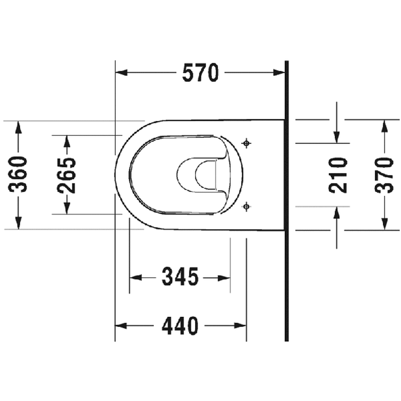 Унитаз, Duravit, ME by Starck, подвесной, шгв 370*570*355, цвет-белый