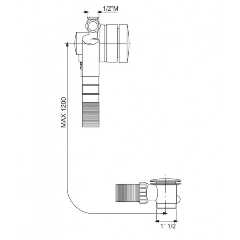 Слив-перелив, , Complementi Bagno, цвет-черный матовый Fima Carlo Frattini F2003ERNS