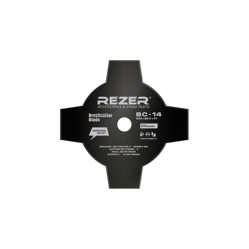 Нож для бензо/электрокосы Rezer ВС-14 General 230х25,4х1,6 03.010.00025