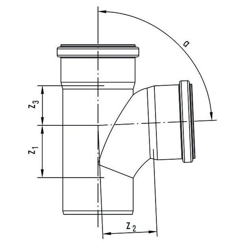 Тройник 50/50/87°