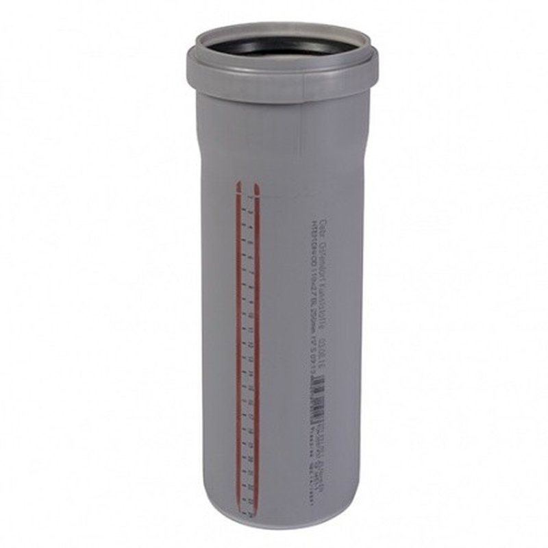 Труба, Ostendorf, HT, НТЕМ, с раструбом, Ø-32, длина, мм-500, PP, цвет-RAL 7037 серая пыль