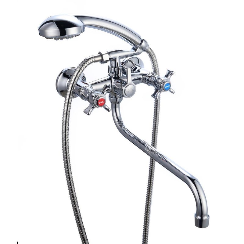 Смеситель  для ванны с душем BOOU BA5333-3-B723-C018 двуручковый Латунь