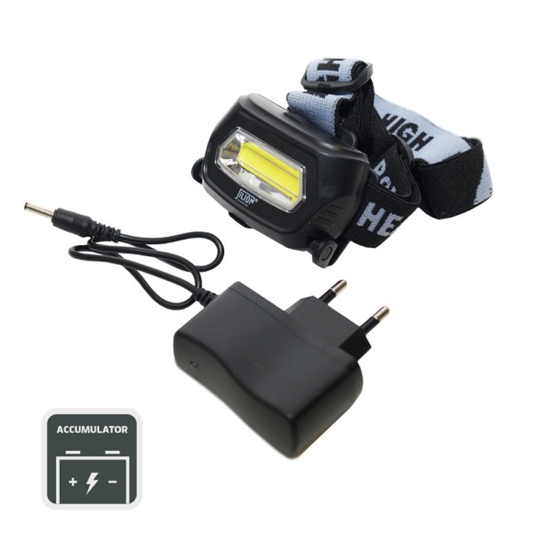 Фонарь налобный светодиодный аккумуляторный, 1COB, пластик Jilion 9531255