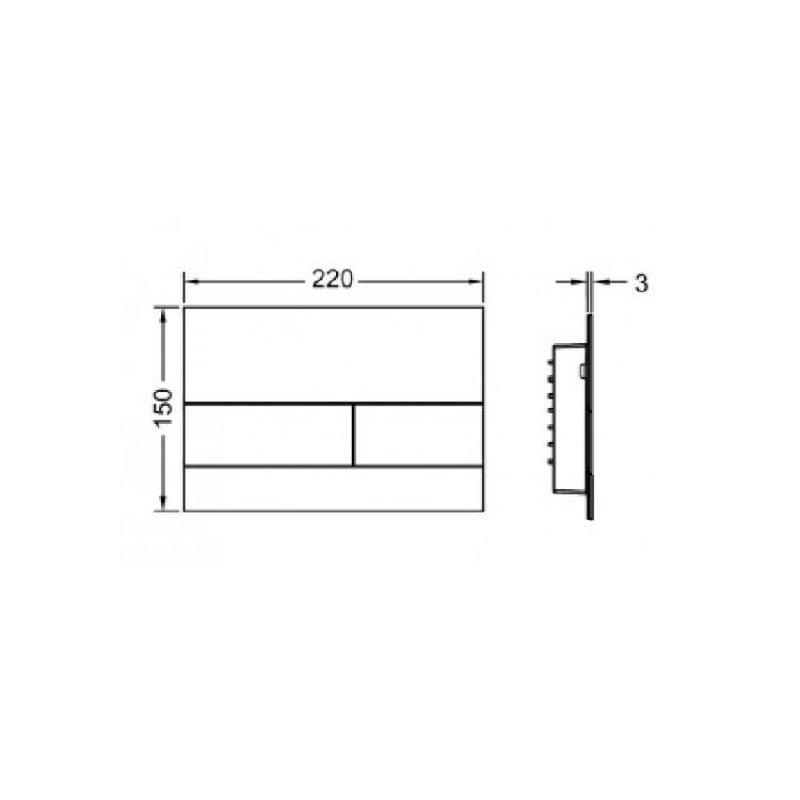 Клавиша смыва, TECE, TECEsquare II, для унитаза, шгв 220*3*150, цвет-белый матовый