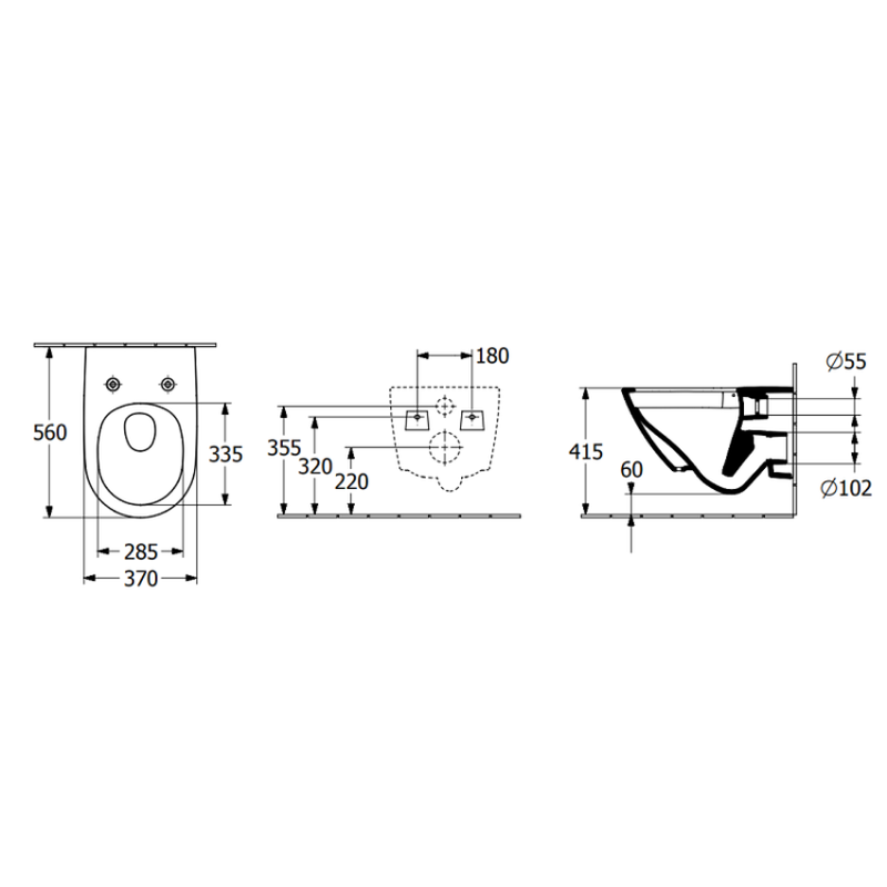 Унитаз, Villeroy&Boch, Subway 3.0, подвесной, шгв 370*560*360, цвет-альпийский белый