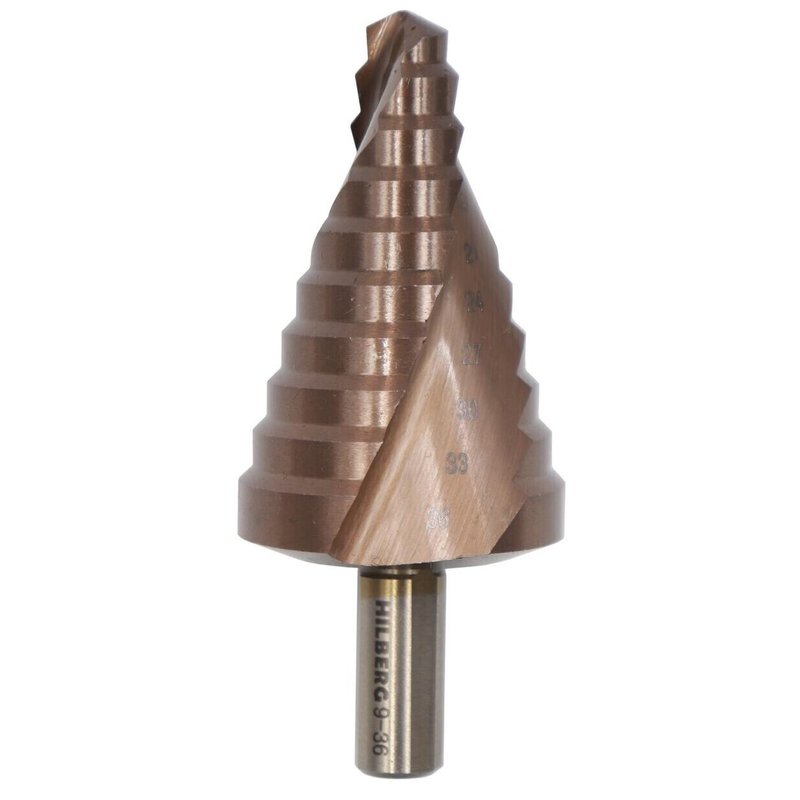 Сверло ступенчатое по металлу Hilberg HSS-Cobalt P6M5 9-36 мм (ST0936)