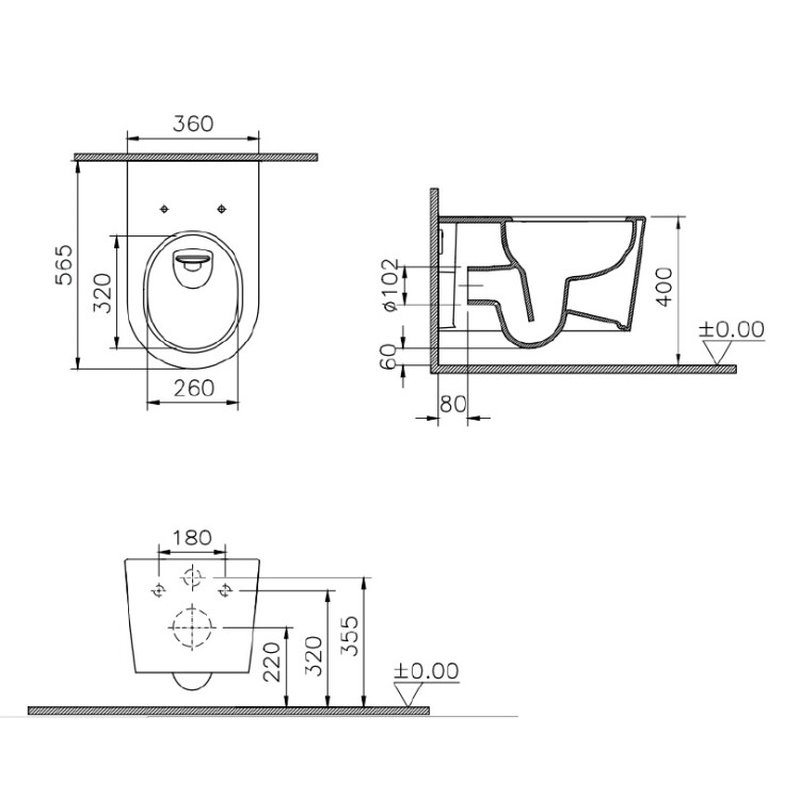 Унитаз, , Nest QFlush, подвесной, шгв 360*560*360, Clean/ Hygiene, цвет-белый, тип дефекта - царапины Vitra 7870B403-0075-UCN1