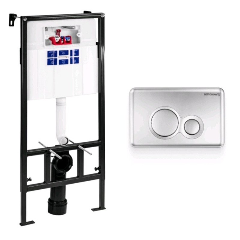 Инсталляция, , Sava Fix Slim, для унитаза, шгв 520*200*1136, цвет клавиши-хром матовый Bettoserb SET40006462