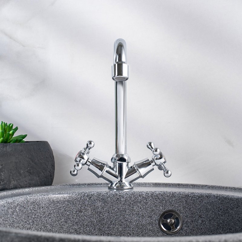 Смеситель для кухни РМС SL71-271F двуручковый Хром