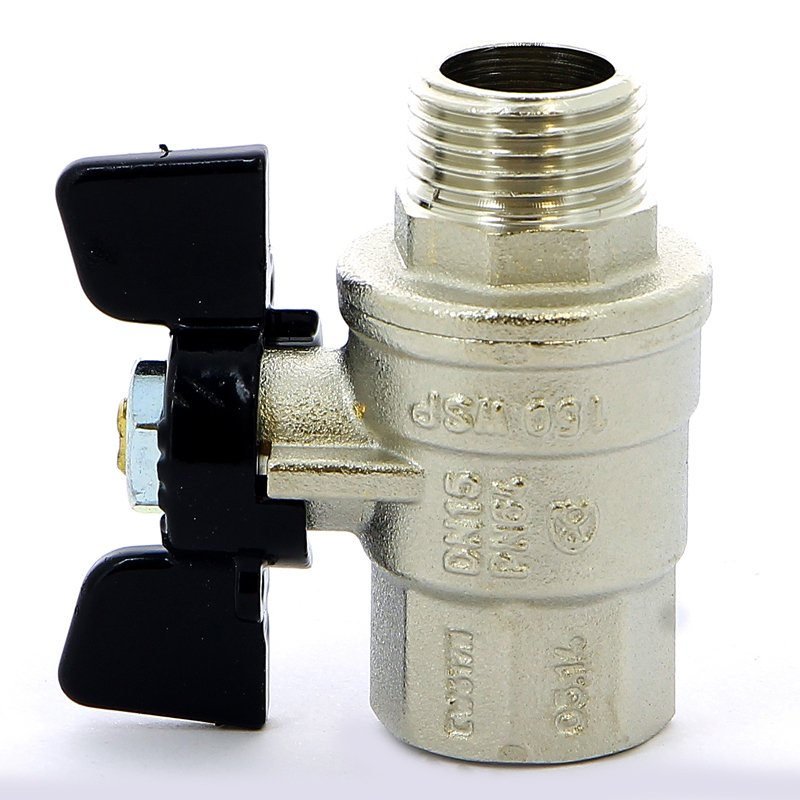 Кран шаровый Н/В Ду-20 (3/4") Бабочка черн. Bugatti OREGON (307) (03070177)