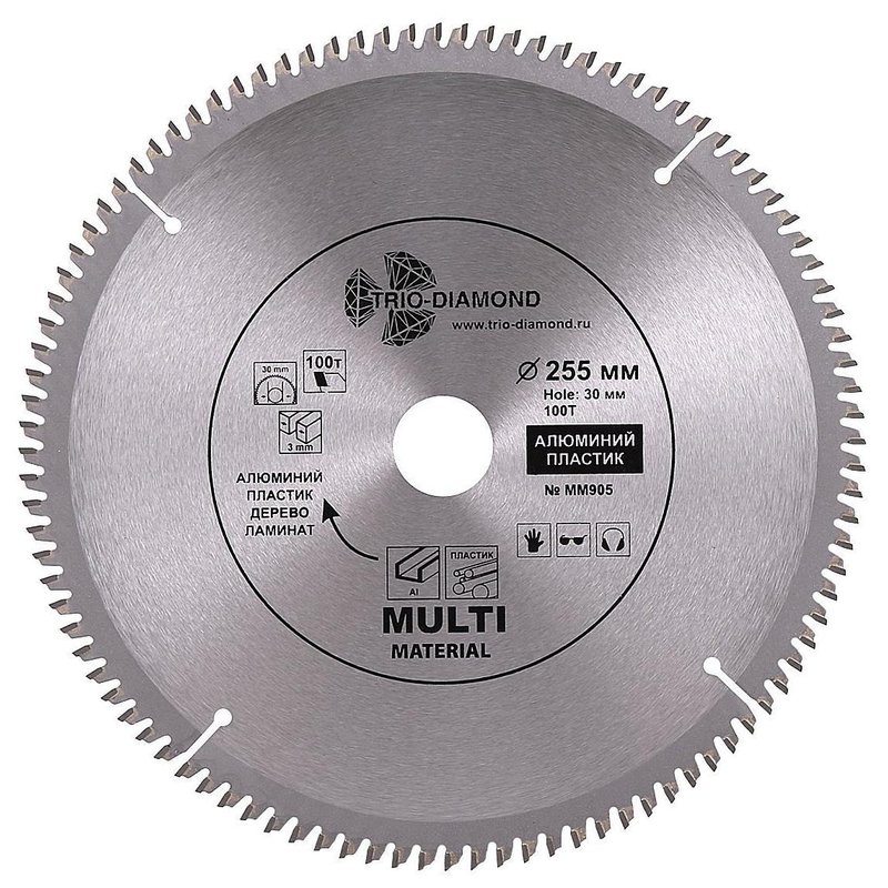 Диск пильный по мультиматериалам 255*30*100Т Trio-Diamond MM905